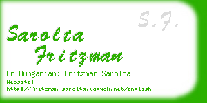 sarolta fritzman business card